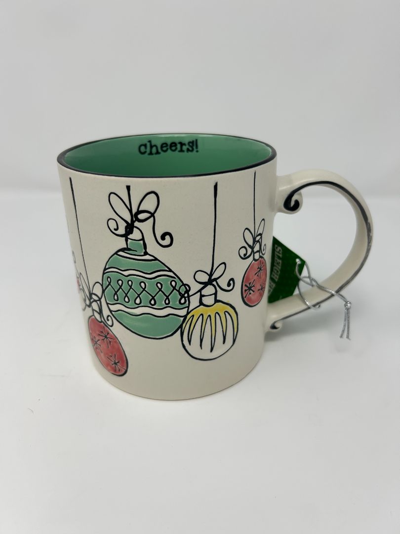 Multicolor Spectrum Christmas Ornaments Mug NEW, 24 ounces