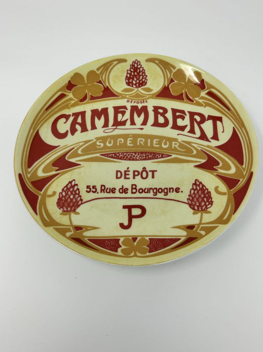 Yellow & Red Cordon Bleu Camembert Yellow Plate, 8"