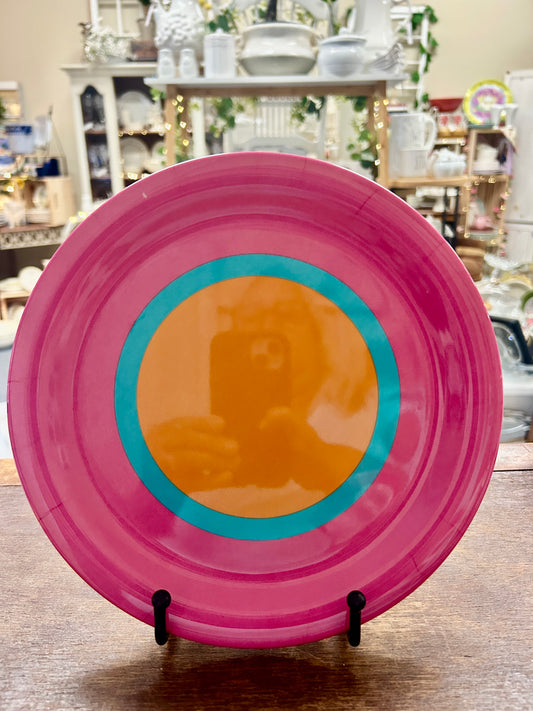 Multicolor  Melamine Circle Plate, 9"
