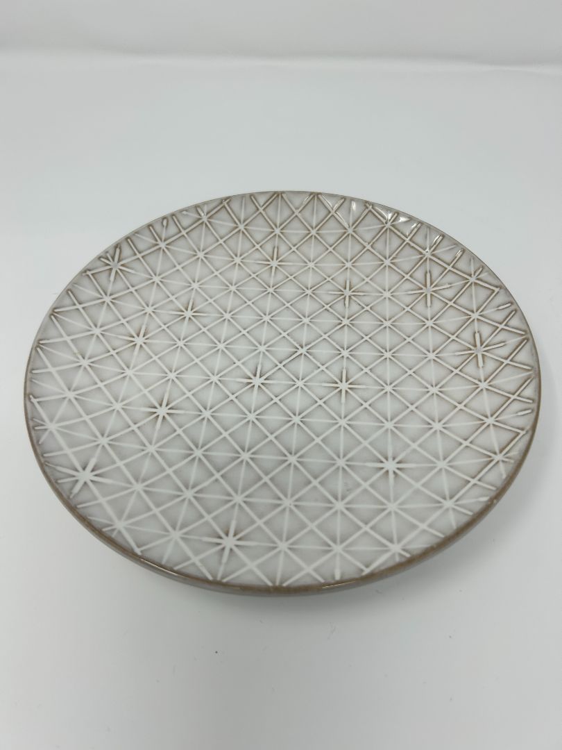 Cream Pier One Stoneware Natural Plate, 8"