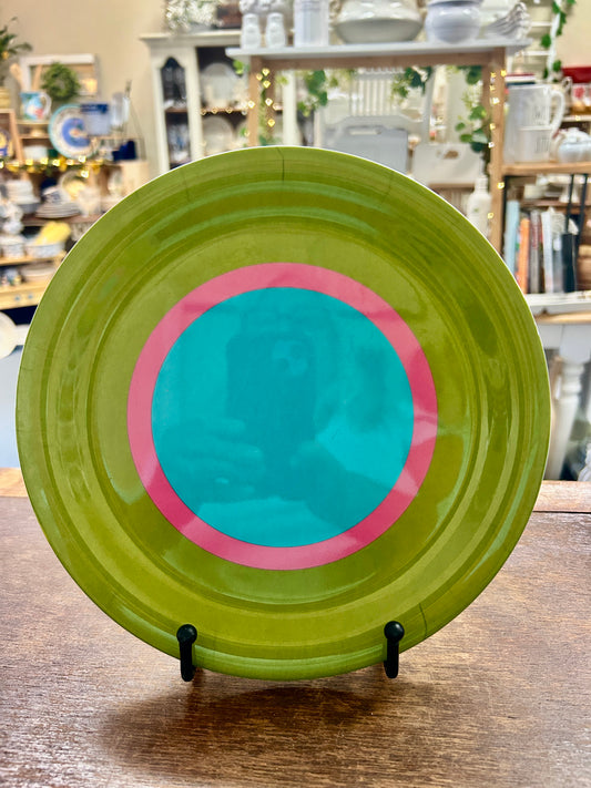 Multicolor  Melamine Circle Plate, 9"