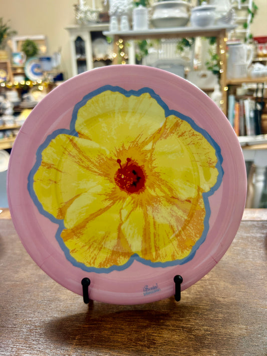 Pink & Yellow Sakura Melamine Flower Plate, 9 1/4"