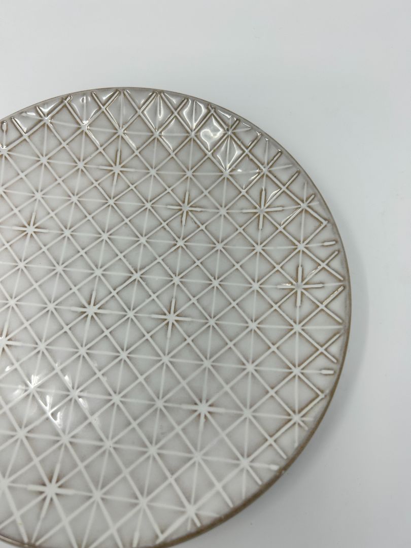 Cream Pier One Stoneware Natural Plate, 8"