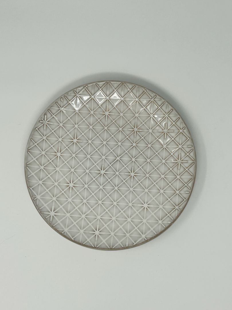 Cream Pier One Stoneware Natural Plate, 8"