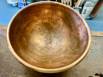 Vintage Copper Bowl w/ Ring, 12"
