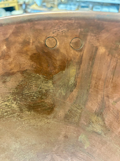 Vintage Copper Bowl w/ Ring, 12"
