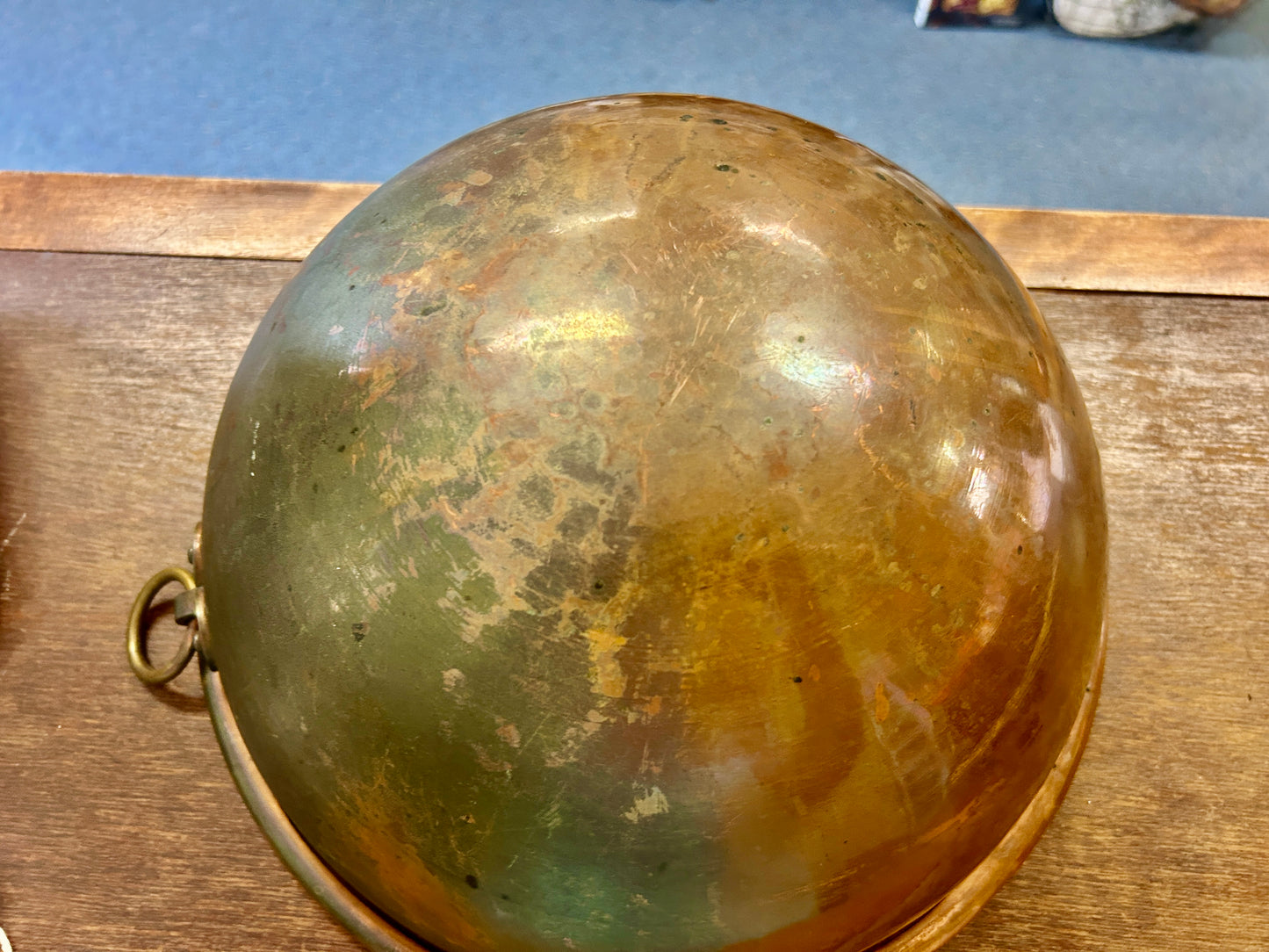Vintage Copper Bowl w/ Ring, 12"