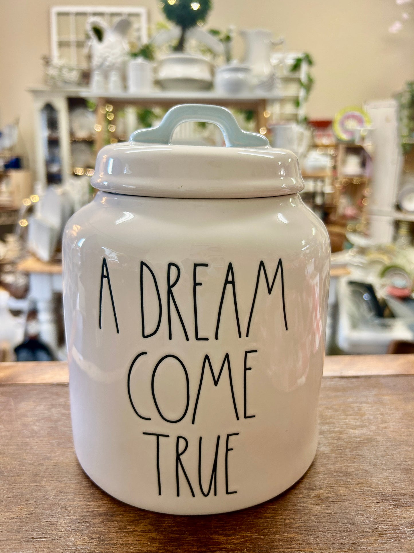 White Rae Dunn Cinderella Canister, 8 1/2"