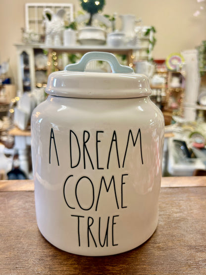 White Rae Dunn Cinderella Canister, 8 1/2"