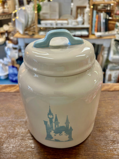 White Rae Dunn Cinderella Canister, 8 1/2"