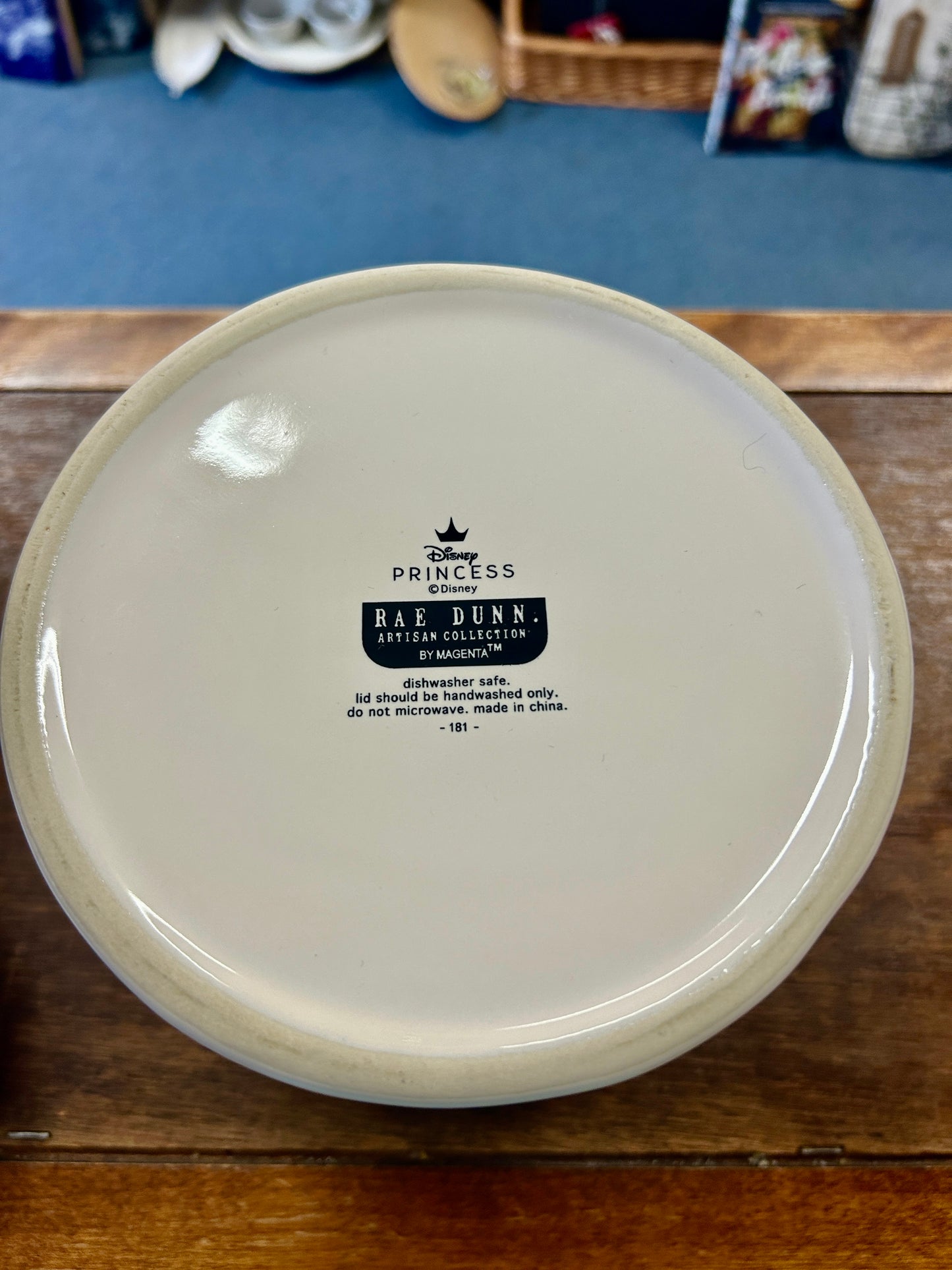 White Rae Dunn Cinderella Canister, 8 1/2"