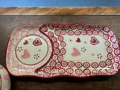 Pink & Red Temptations Hearts Soup & Sandwich 2, 12 1/2"