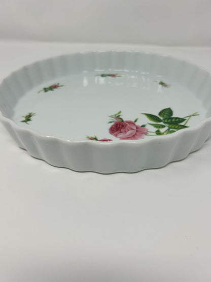 Christineholm Pink Rose Tart Quiche Baker Vintage, 9 1/2"