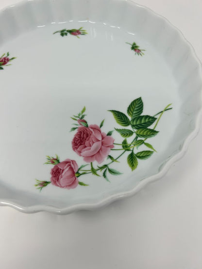 Christineholm Pink Rose Tart Quiche Baker Vintage, 9 1/2"