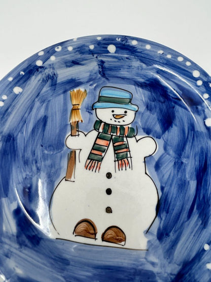 Tabletops Unlimited Blue Snowman Plate, 10 1/4"