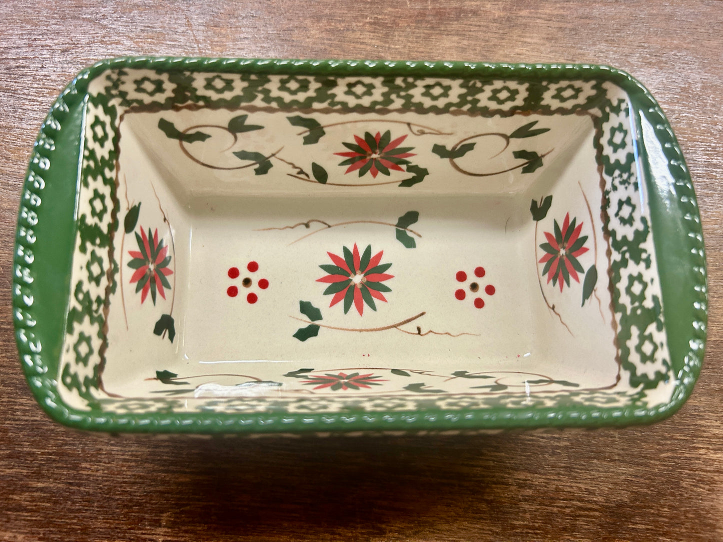 Red Green White Temptations Christmas Mini Loaf Pan, 6 3/4"