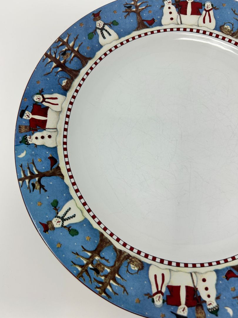 Multicolor Sakura Snowman Dinner Plate, 10 3/4"