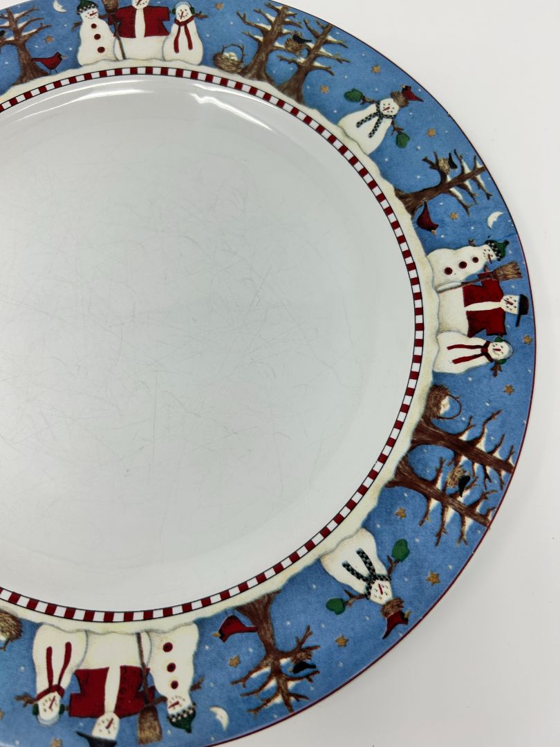 Multicolor Sakura Snowman Dinner Plate, 10 3/4"