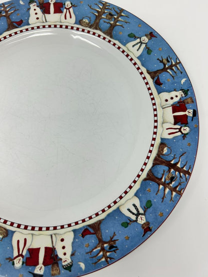Multicolor Sakura Snowman Dinner Plate, 10 3/4"