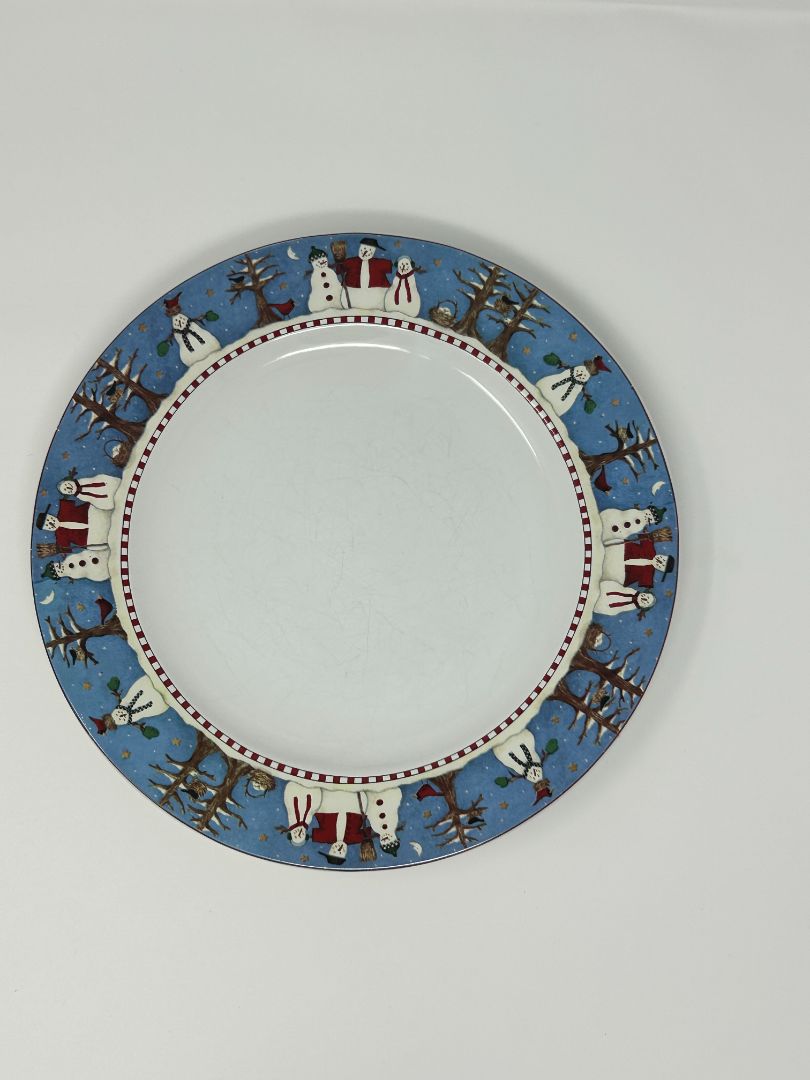 Multicolor Sakura Snowman Dinner Plate, 10 3/4"