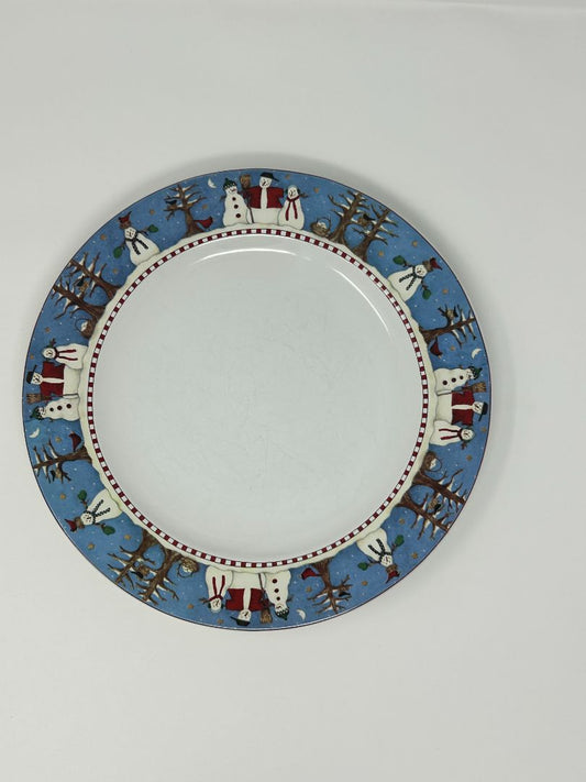 Multicolor Sakura Snowman Dinner Plate, 10 3/4"