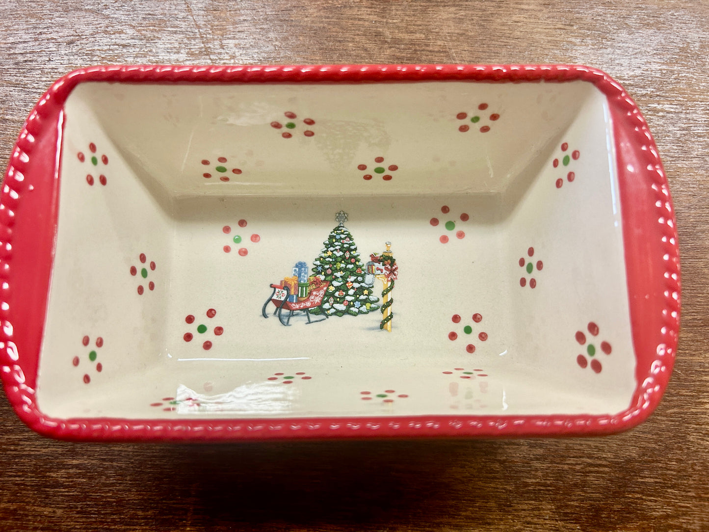 Red Green White Temptations Holiday Christmas Mini Loaf, 6 3/4"