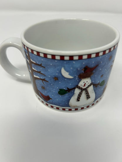 Multicolor Sakura Snowman Mug Short, 8 ounces