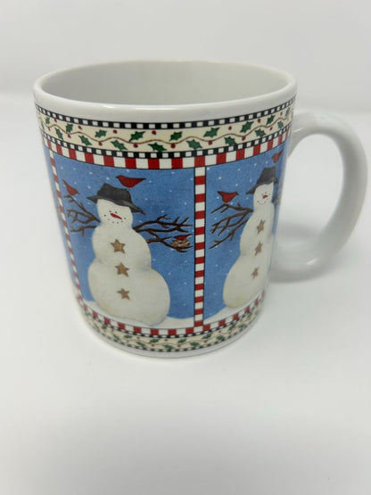 Multicolor Sakura Snowman Black Hat Mug Tall, 12 ounces