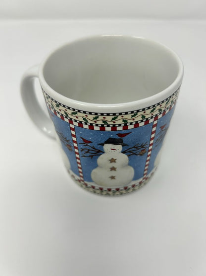 Multicolor Sakura Snowman Black Hat Mug Tall, 12 ounces