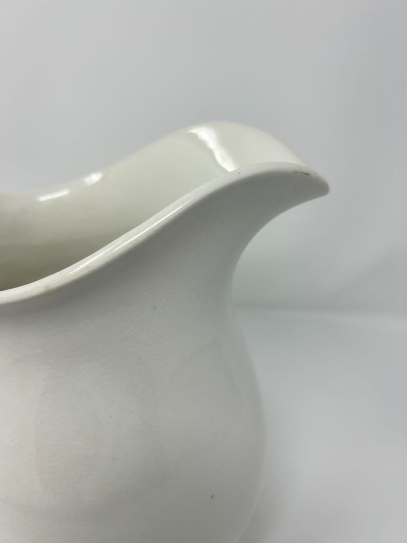 Vintage Tall White Pitcher, 10"