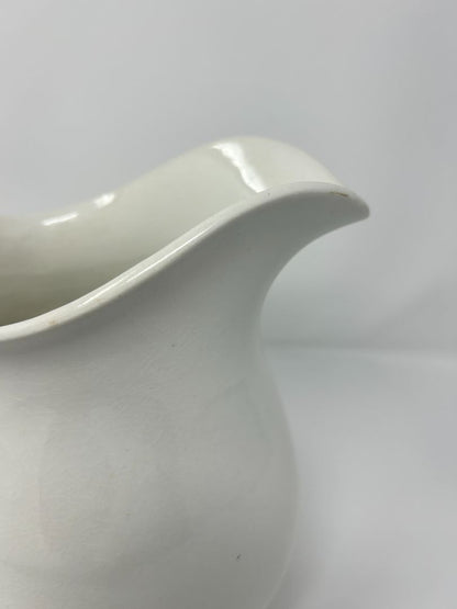 Vintage Tall White Pitcher, 10"