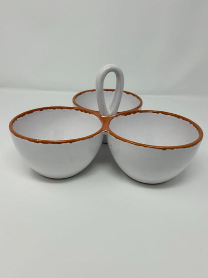 White Hallmark 3 Section White Dish Handle, 10"
