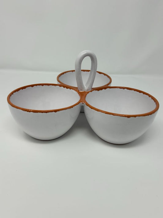 White Hallmark 3 Section White Dish Handle, 10"