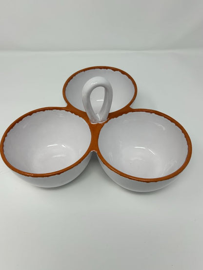White Hallmark 3 Section White Dish Handle, 10"