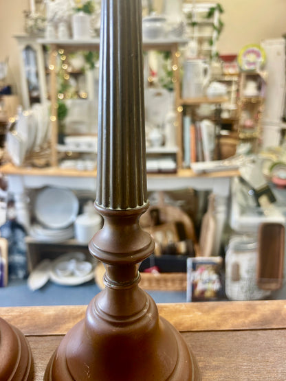 Brown  Vintage Brass Candleholder 2, 13"