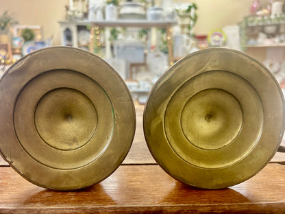 Brown  Vintage Brass Candleholder 2, 13"