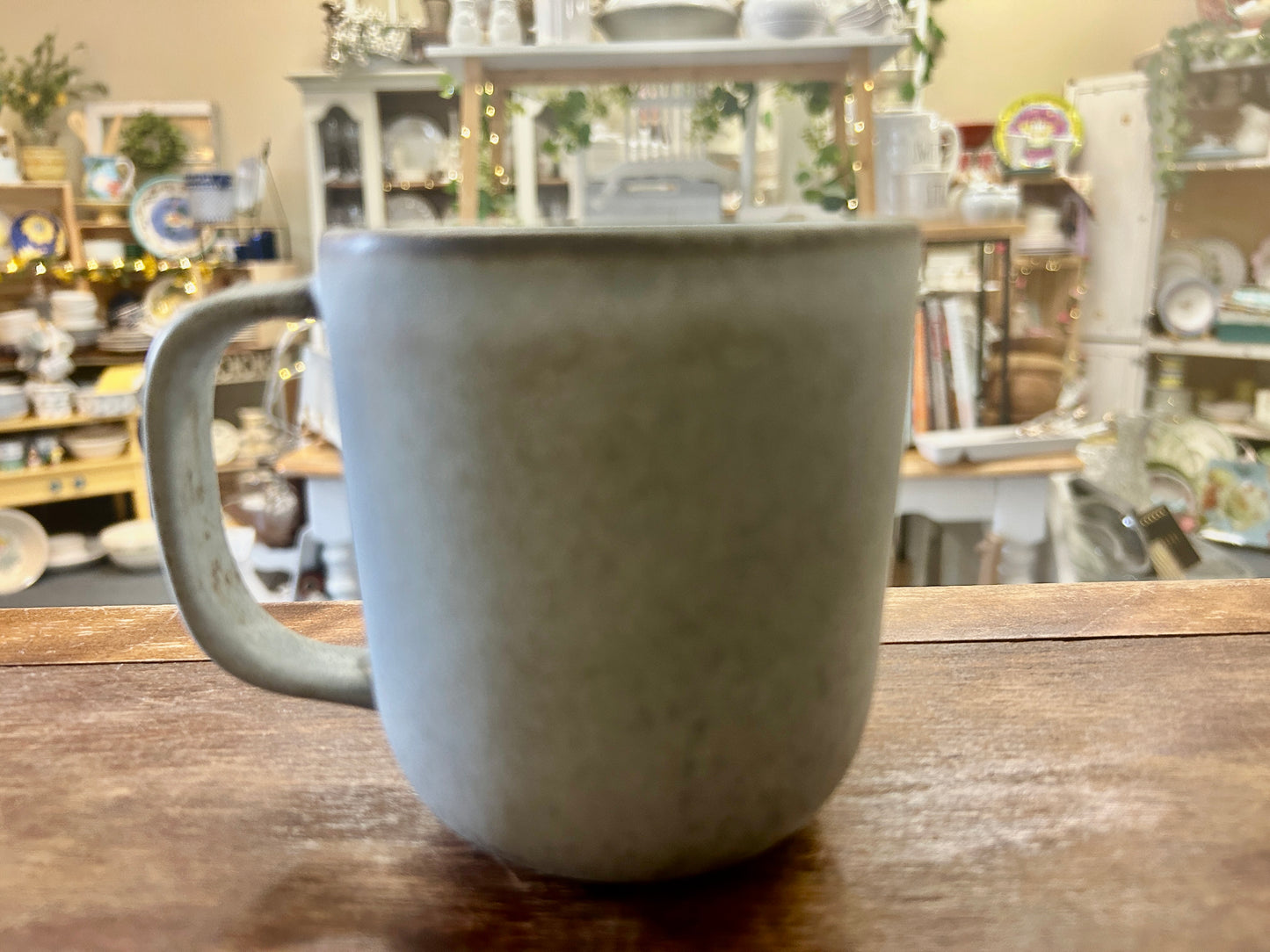 Gray ANTHROPOLOGIE Stoneware Mug Portugal, 5"