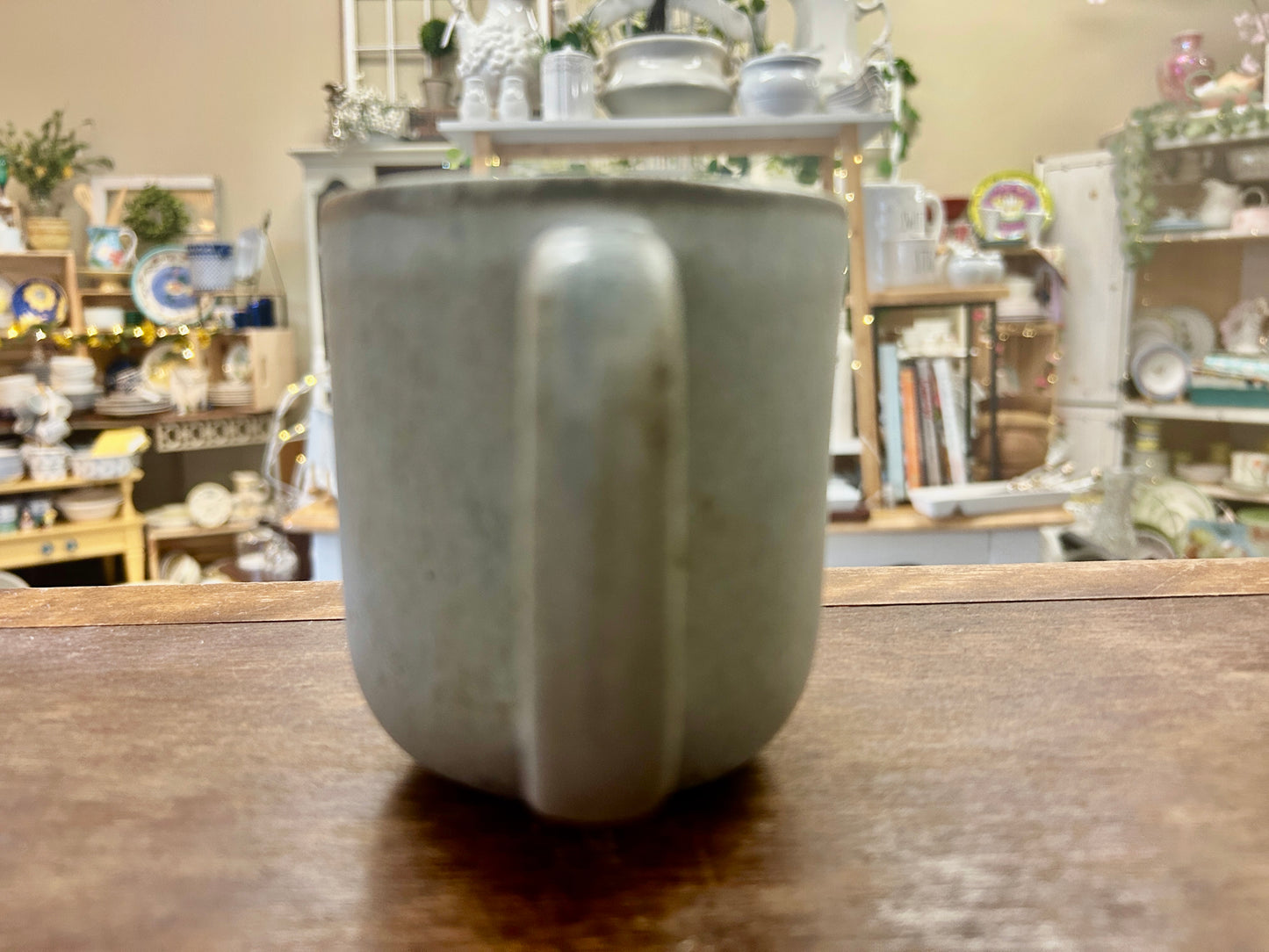 Gray ANTHROPOLOGIE Stoneware Mug Portugal, 5"