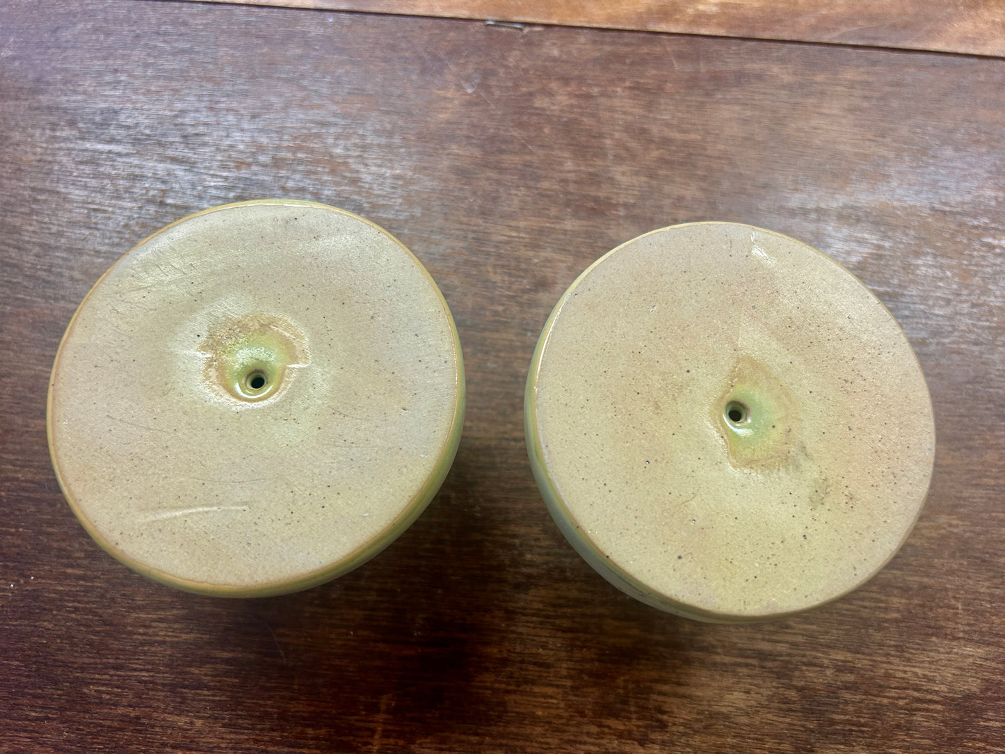 Gray  Stoneware Candleholders 2, 2 1/2"