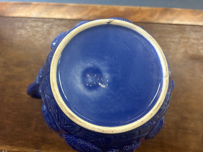 Blue Fruit Pitcher, 6 3/4"