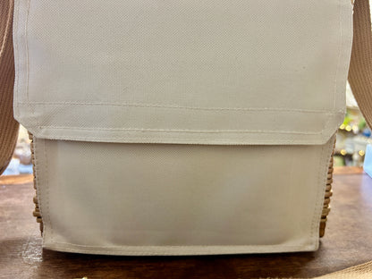 Cream  Wicker Wine Bag, 14"