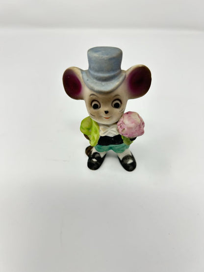 Multicolor  Ceramic Mouse Groom Taiwan, 3"