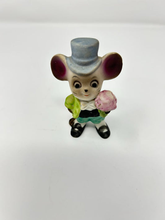 Multicolor  Ceramic Mouse Groom Taiwan, 3"