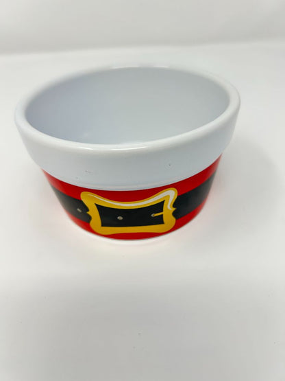 Red Celebrate It Santa's Belt Buckle Bowl, 4"