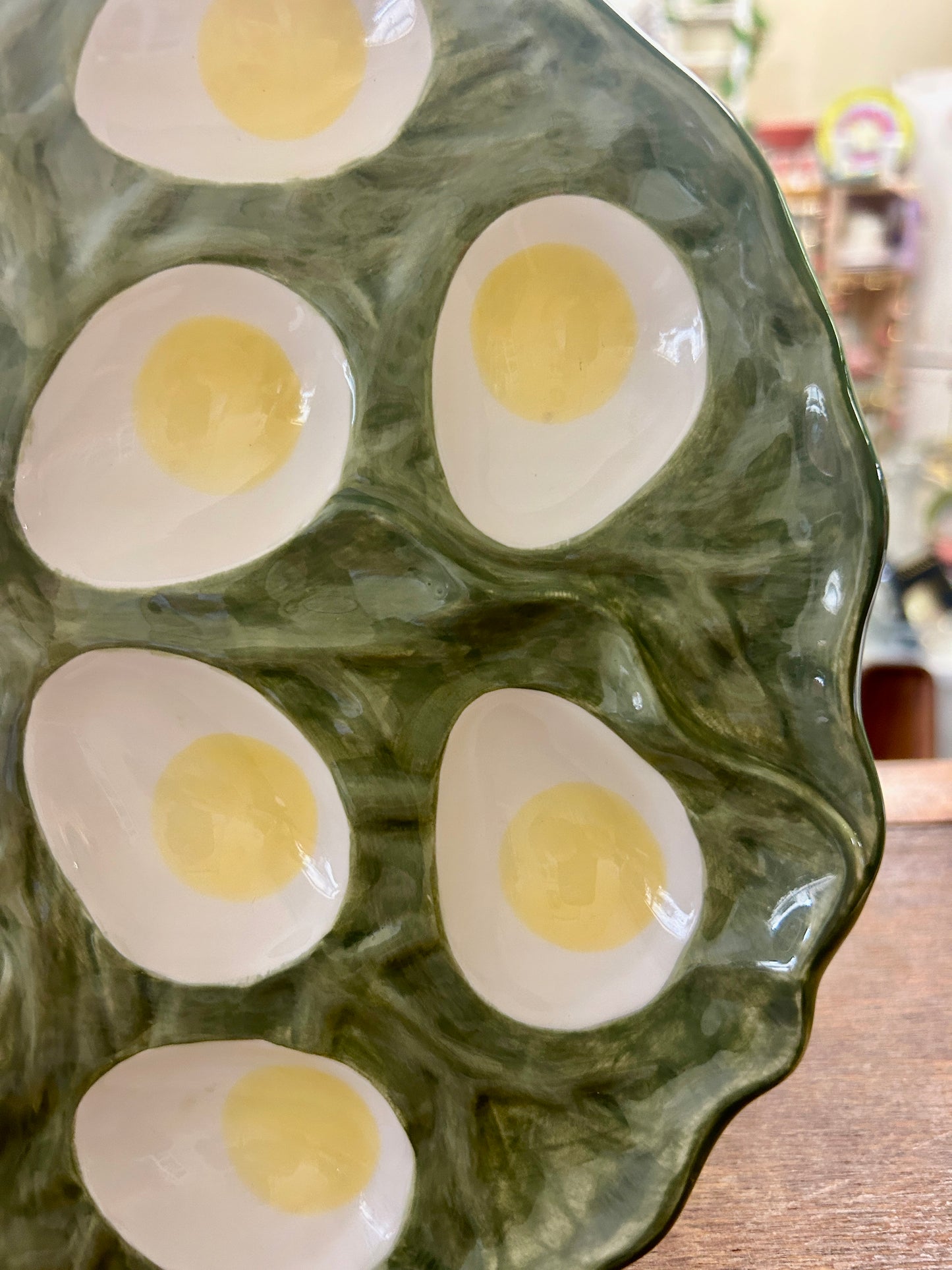 Multicolor Dept 56 RARE Cabbage Deviled Egg, 10"