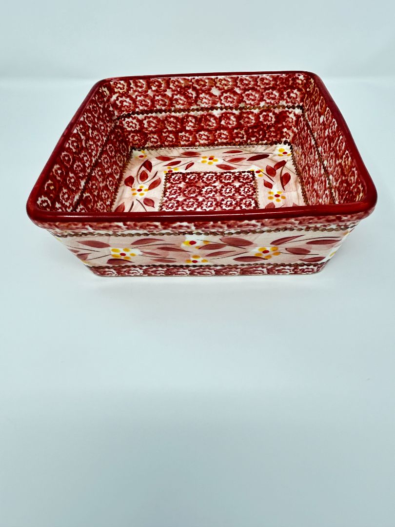 Temptations Old World Cranberry Square Baker, 7"