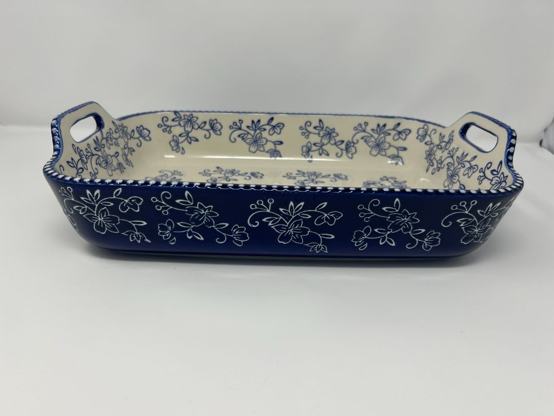 Temptations Floral Lace Blue 13" x 9" Baker, 13" x 9"