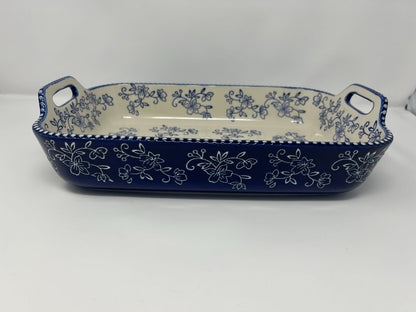 Temptations Floral Lace Blue 13" x 9" Baker, 13" x 9"