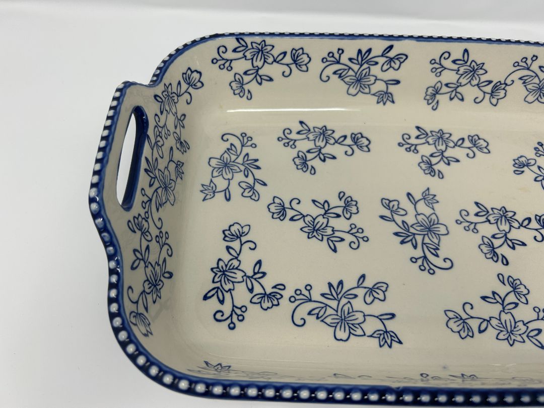 Temptations Floral Lace Blue 13" x 9" Baker, 13" x 9"