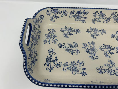 Temptations Floral Lace Blue 13" x 9" Baker, 13" x 9"